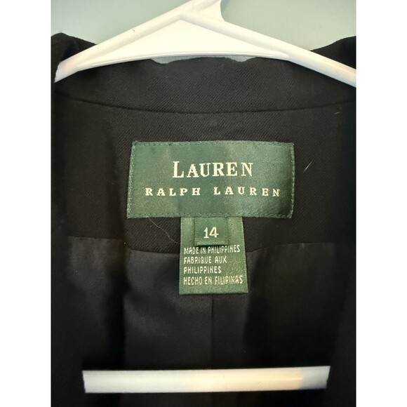Lauren Ralph Lauren Vintage Wool Coat Single Breasted Black Size 14 - Picture 3 of 8